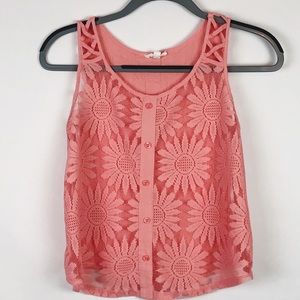 Mine daisy crop top pink knit